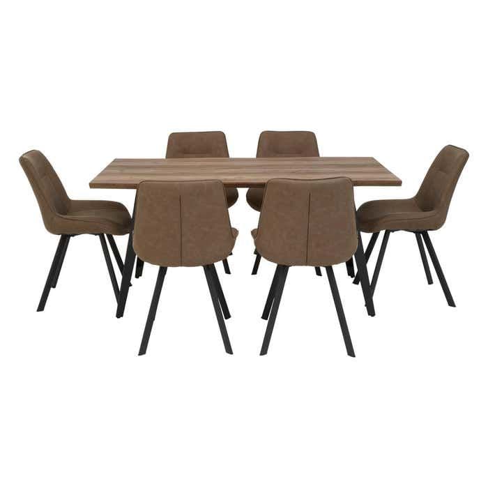 Westford 7pc Rectangular Brown Dining Set by Home Luxe Interior
