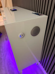 Aura White Gloss 2 Door Sideboard with LED & Bluetooth Speakers 110cm