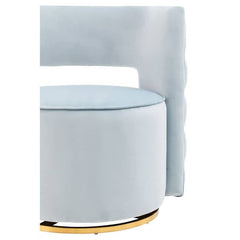 Yasmeen Blue Velvet Swivel Chair - Home Luxe Interior