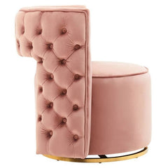 Yasmeen Pink Velvet Swivel Chair - Home Luxe Interior