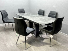 Zermatt Extending Dining Table Set + 6 Chairs | Home Luxe Interior