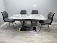 Zermatt Extending Dining Table Set + 6 Chairs | Home Luxe Interior