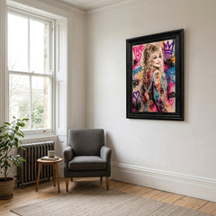 Dolly Parton Graffiti Pop Art Black Frame Canvas Print Mat - 60 x 80cm