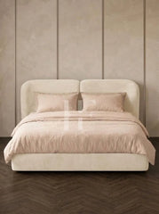 Modern Curved Split-Back Upholstered Bed Frame