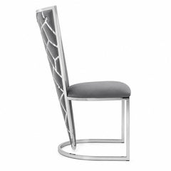 Set Of 2 Vienna Grey & Silver Dining Chairs