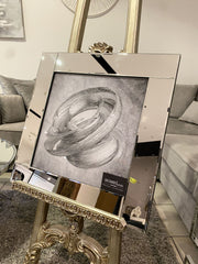 Abstract Silver Whirlwind Wall Art Mirror Frame