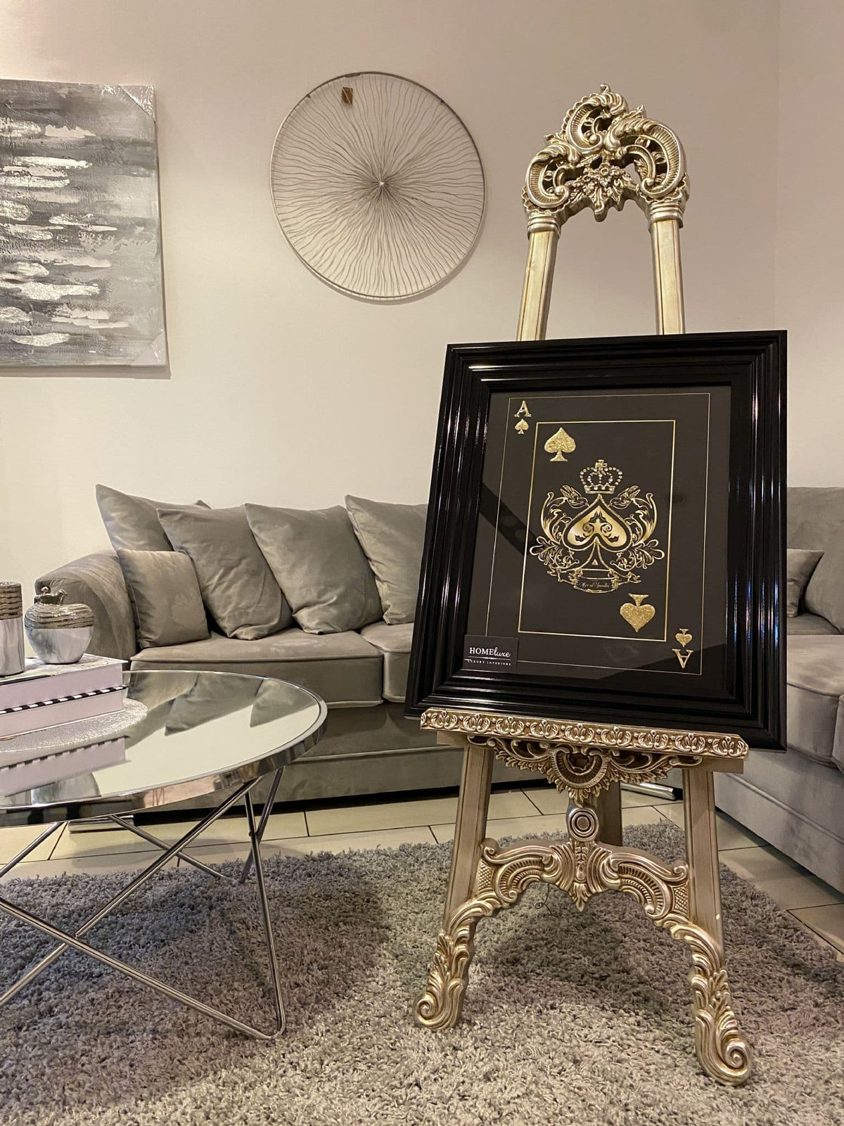 [EKM-AUTOGENERATED]Ace Of Spades Gold And Black With Black Step Frame