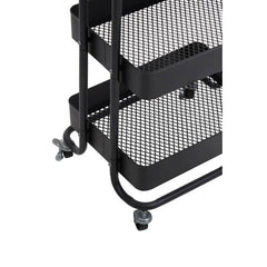 Acero Three-Tier Black Metal Trolley  Home Luxe Interior