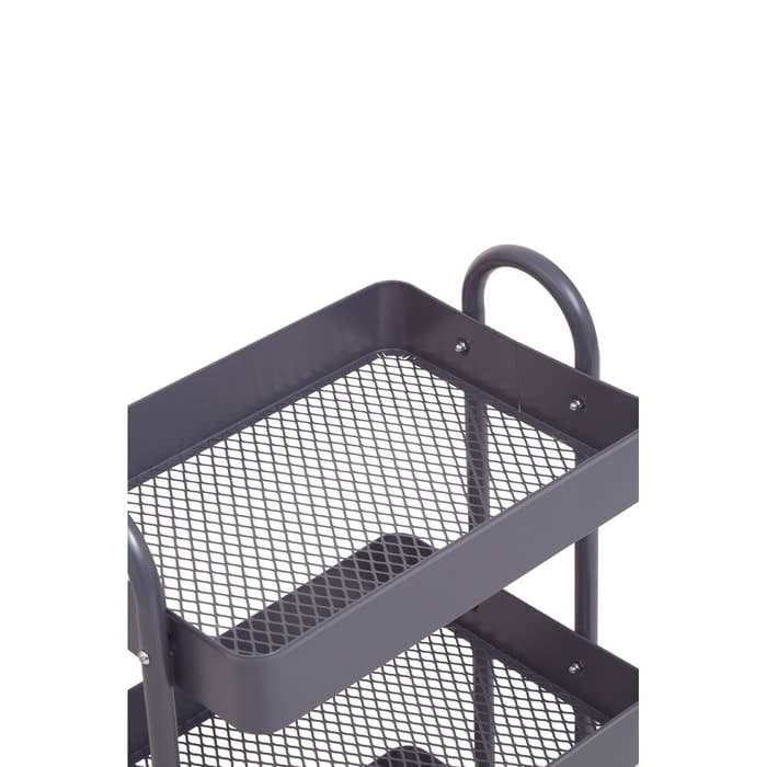 Acero Three-Tier Grey Metal Trolley  Home Luxe Interior