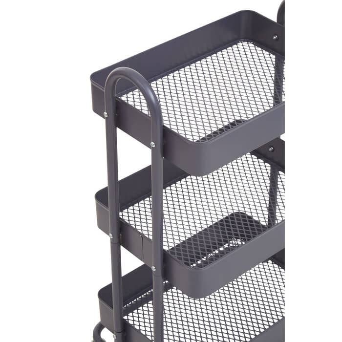 Acero Three-Tier Grey Metal Trolley  Home Luxe Interior