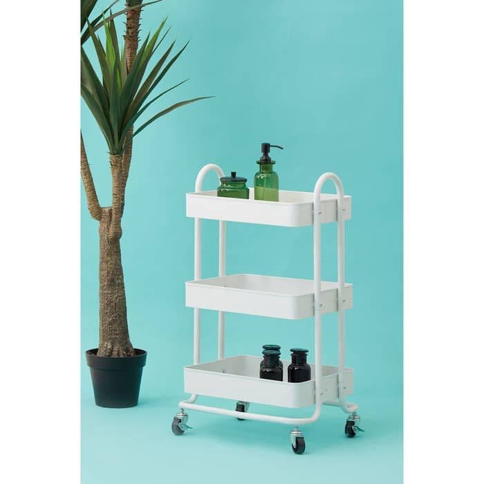 [EKM-AUTOGENERATED]Acero Three-Tier White Metal Trolley Home Luxe Interior