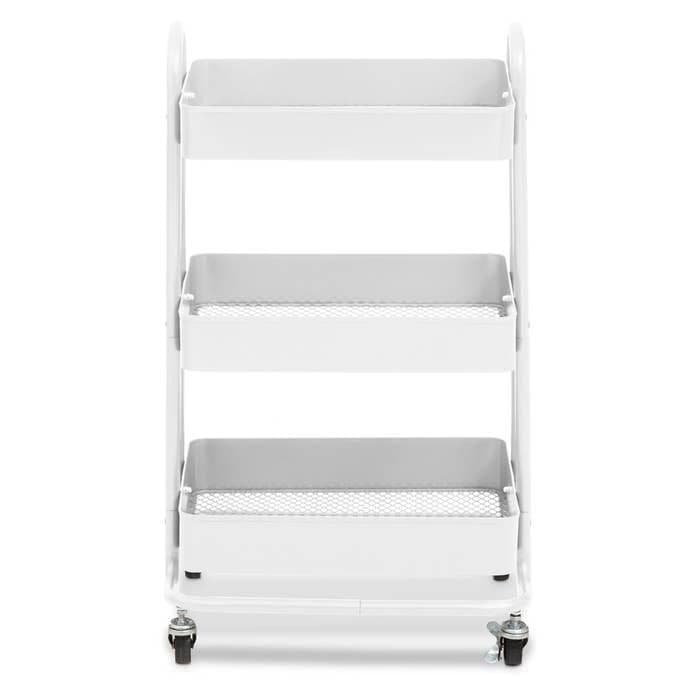 Acero Three-Tier White Metal Trolley  Home Luxe Interior