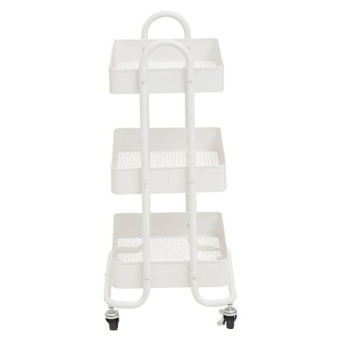 Acero Three-Tier White Metal Trolley  Home Luxe Interior