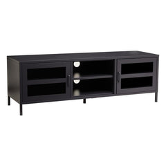 [EKM-AUTOGENERATED]Acier Two Door Black Metal Media Unit - Home Luxe Interior