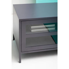 Acier Two Door Grey Metal Media Unit - Home Luxe Interior
