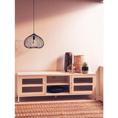 Acier Two Door White Metal Media Unit - Home Luxe Interior