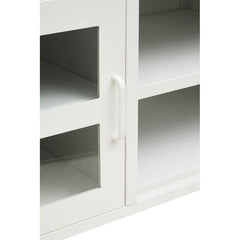 Acier Two Door White Metal Media Unit - Home Luxe Interior