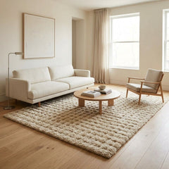 Home Luxe Natural Bubble Faux Fur Rug Soft Fluffy Large Area Mat - 160 x 230cm