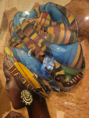 African Lady Side View Wall Champagne Step Frame 90Cm X 70Cm