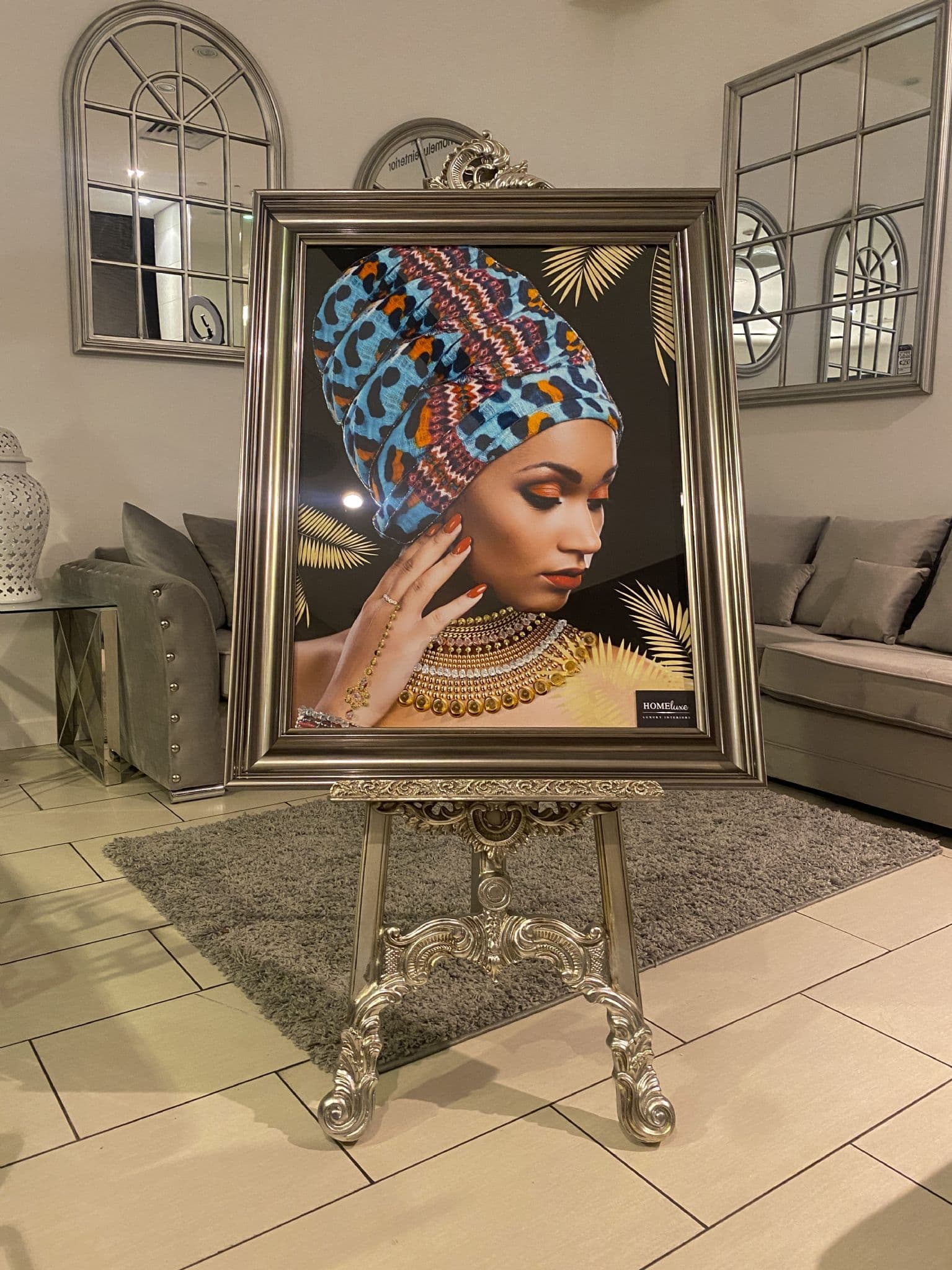 [EKM-AUTOGENERATED]African Lady Wall Champagne Step Frame 90Cm X 70Cm