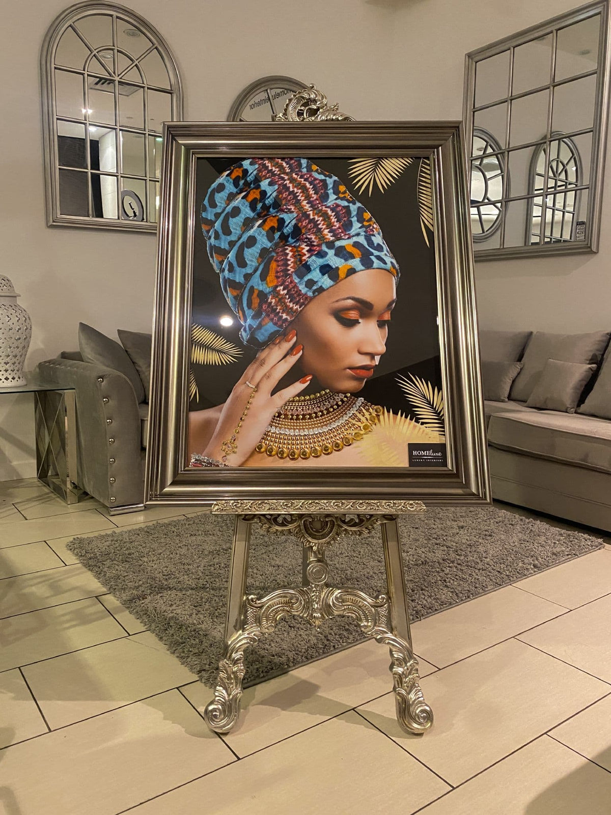 [EKM-AUTOGENERATED]African Lady Wall Champagne Step Frame 90Cm X 70Cm