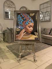 [EKM-AUTOGENERATED]African Lady Wall Champagne Step Frame 90Cm X 70Cm