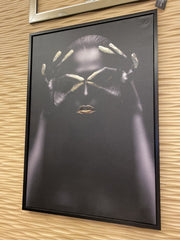 [EKM-AUTOGENERATED]African Queen Black & Gold Hands Wall Art Canvas Black Frame