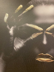 African Queen Black & Gold Hands Wall Art Canvas Black Frame