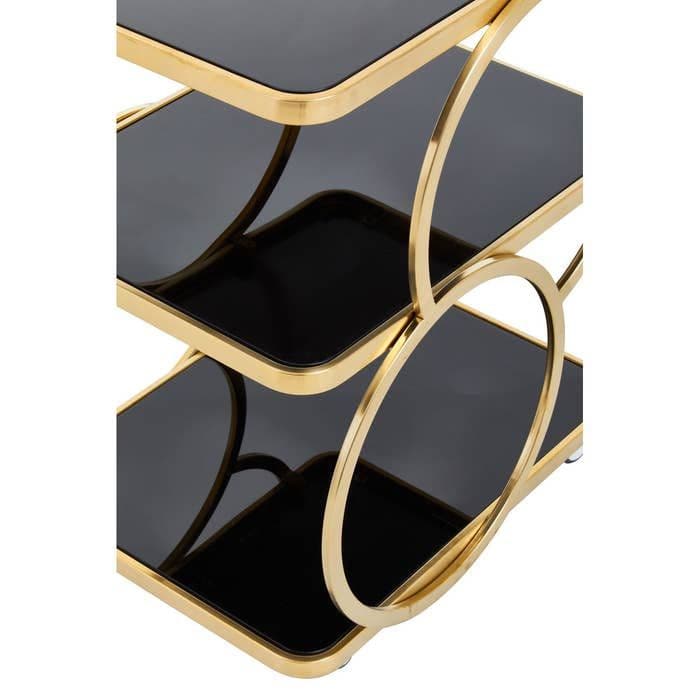 Alvaro Gold Finish Drinks Trolley  Home Luxe Interior