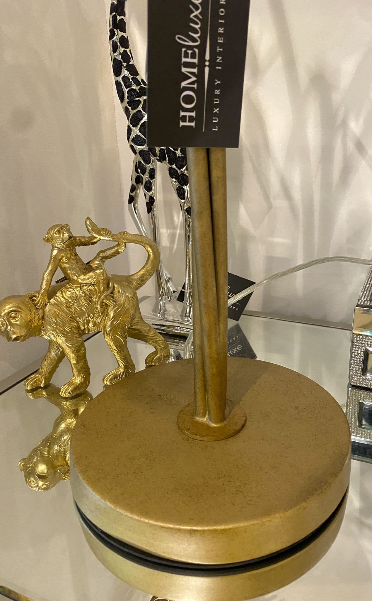 Antique Gold Palm Leaf Table Lamp