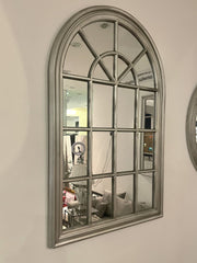 [EKM-AUTOGENERATED]Arch Window Frame Mirror Antique Silver