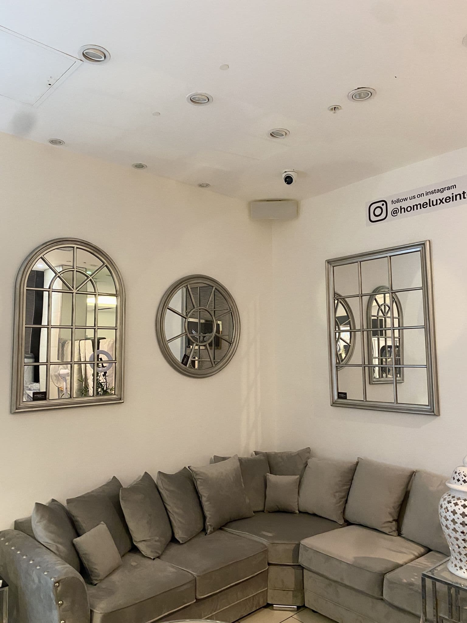 Arch Window Frame Mirror Antique Silver