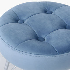Arianna Tufted Round Stool Light Blue