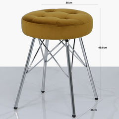 Arianna Tufted Stool Light Mustard