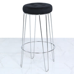[EKM-AUTOGENERATED]Atlas Black Velvet and Chrome Barstool
