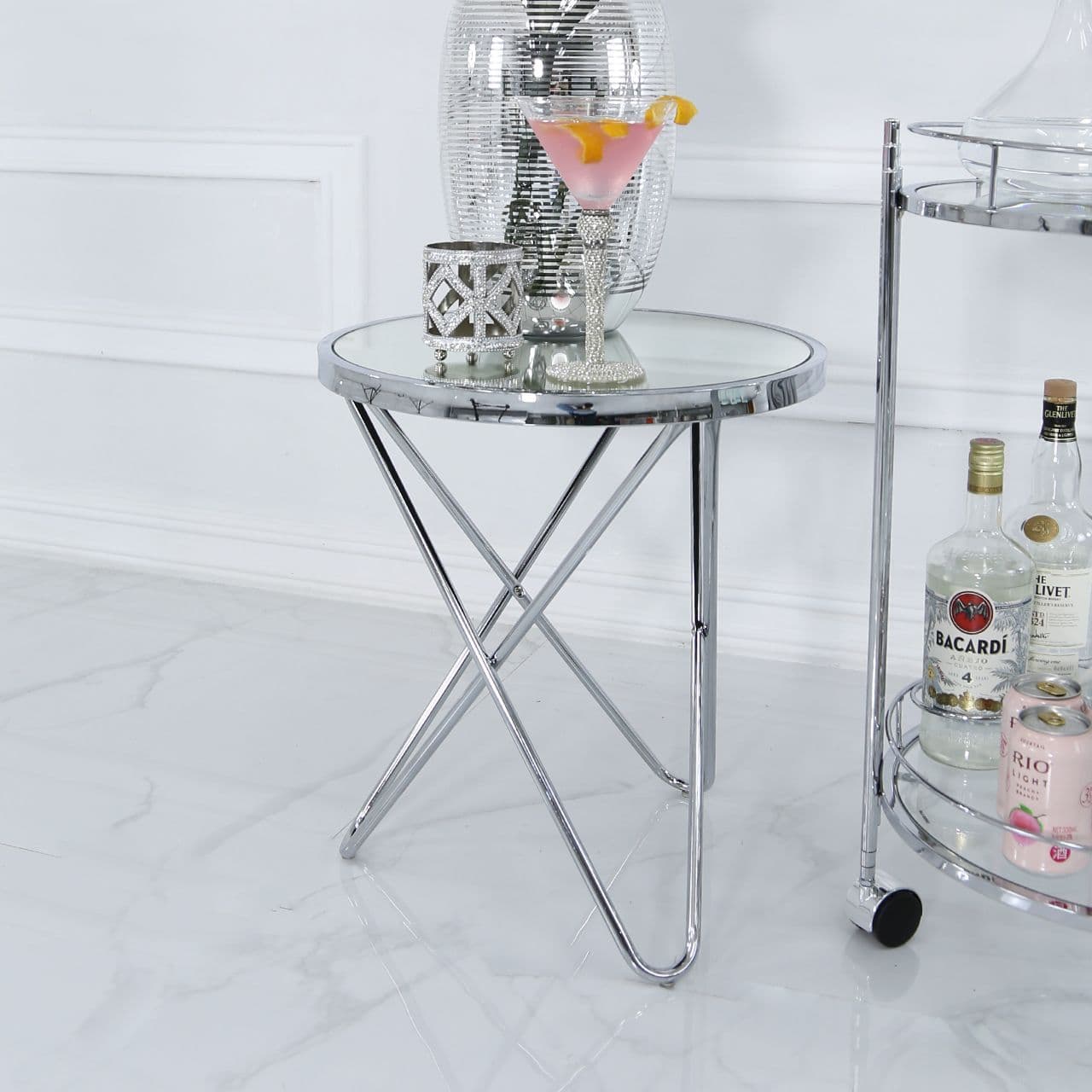 [EKM-AUTOGENERATED]Atlas Clear Glass End Chrome Table