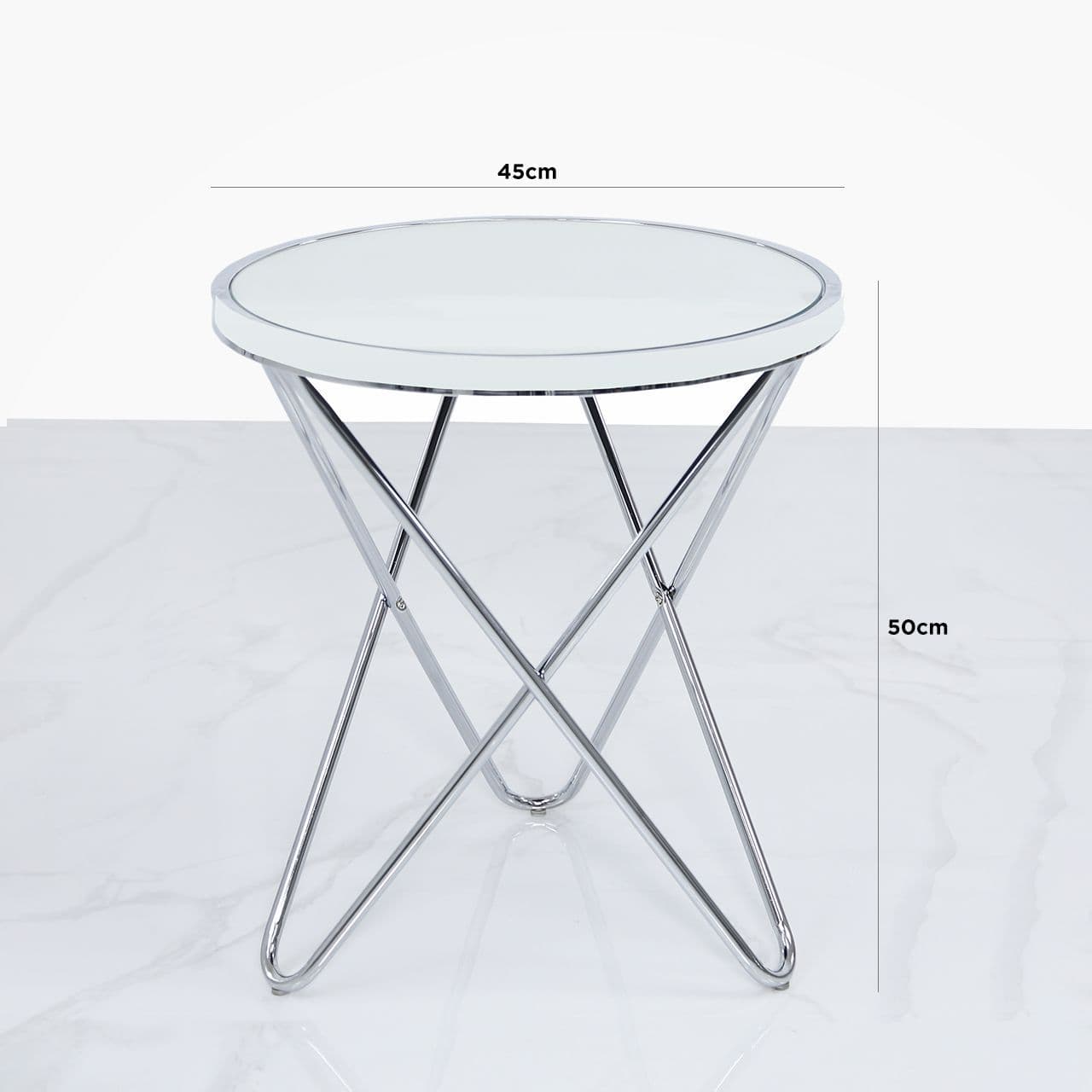 Atlas Clear Glass End Chrome Table