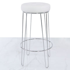 [EKM-AUTOGENERATED]Atlas White Velvet and Chrome Barstool