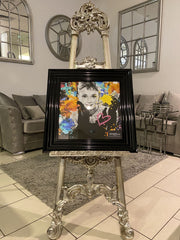 [EKM-AUTOGENERATED]Audrey Hepburn Multicolour Paint Black Step Frame 55Cm X 55Cm