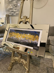 Autumn Trees Painted Wall Art Mirror Frame 45Cm X 85Cm