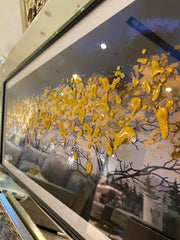 Autumn Trees Painted Wall Art Mirror Frame 45Cm X 85Cm