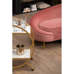 Avantis White Marble and Gold 2 Tier Drinks Trolley  Home Luxe Interior