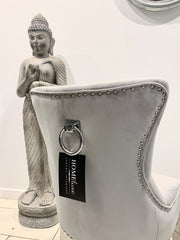 Aydin Dining Chair Brushed Velvet In  Silver - Sold In Pairs