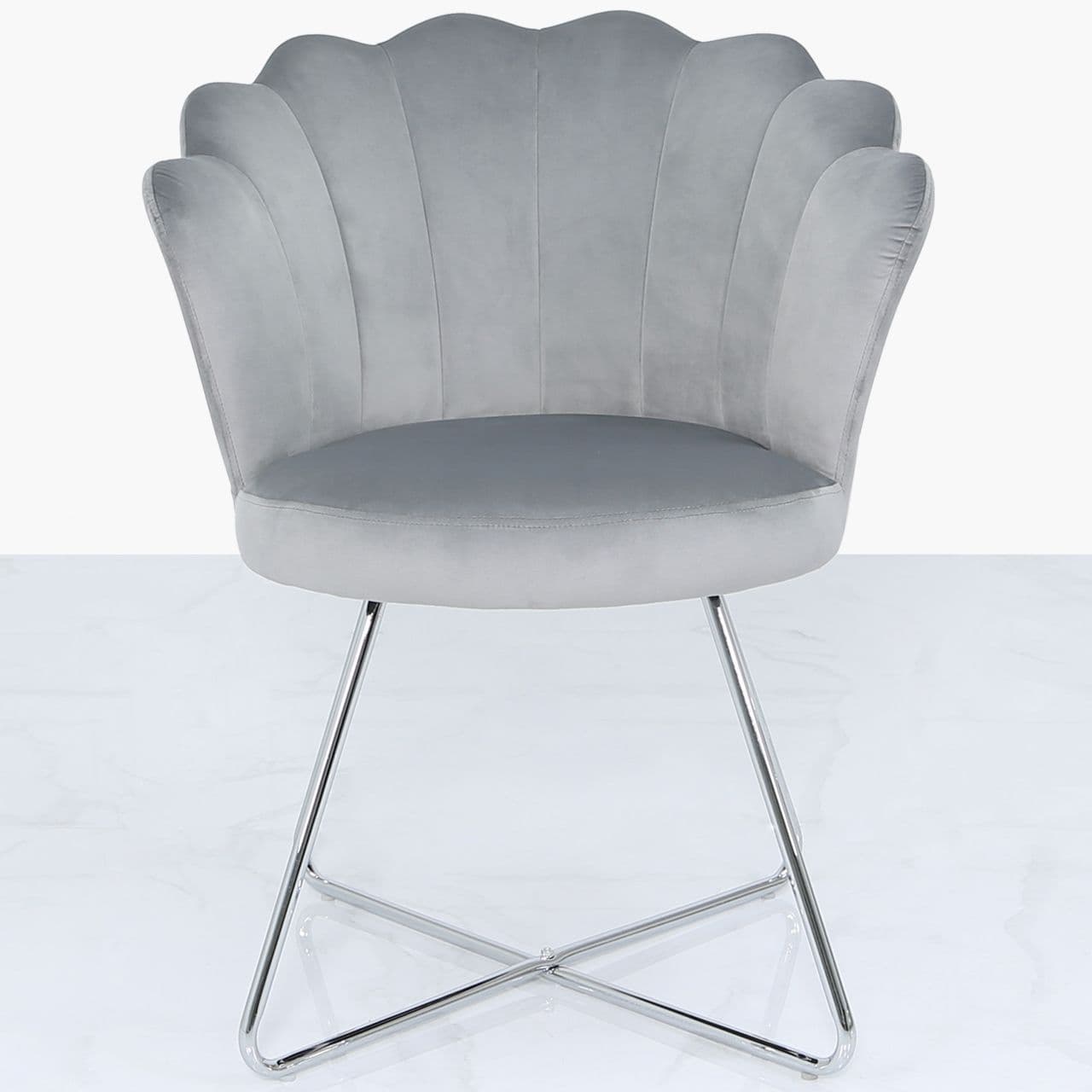 [EKM-AUTOGENERATED]Ayla Shell Back Chair Light Silver