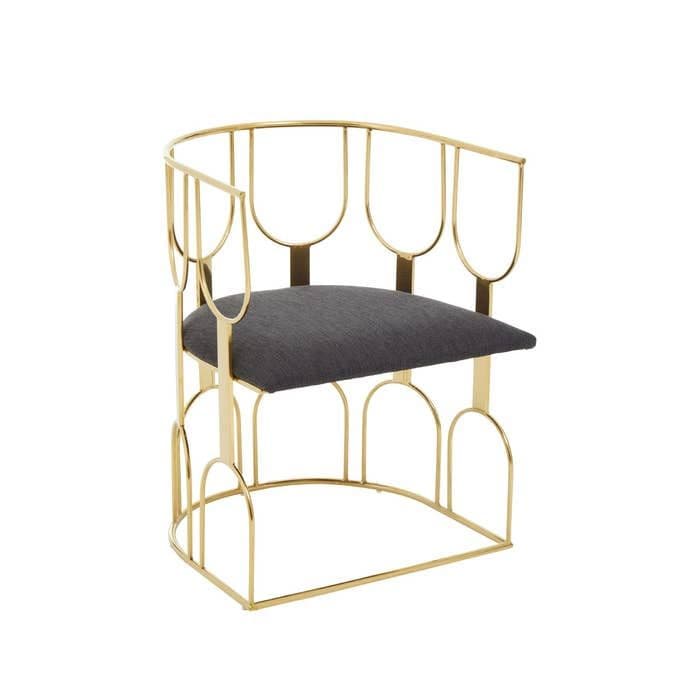 [EKM-AUTOGENERATED]Azalea Black Dining Chair with Gold Frame Home Luxe Interior
