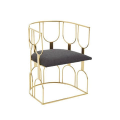 [EKM-AUTOGENERATED]Azalea Black Dining Chair with Gold Frame Home Luxe Interior
