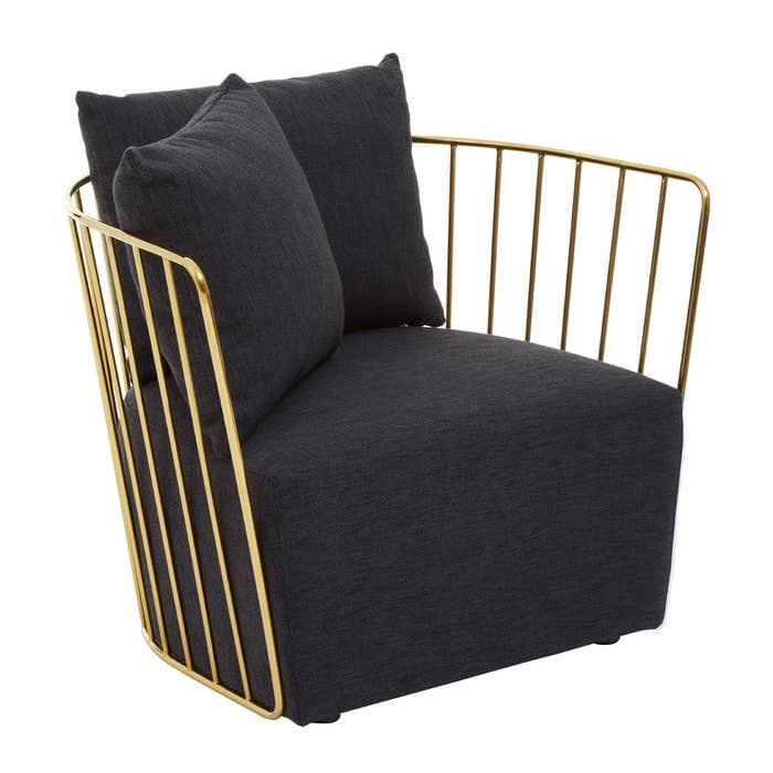 [EKM-AUTOGENERATED]Azalea Black Fabric and Metal Chair Home Luxe Interior