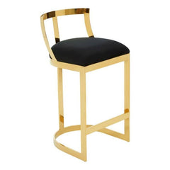 [EKM-AUTOGENERATED]Azalea Black Velvet Bar Stool Home Luxe Interior