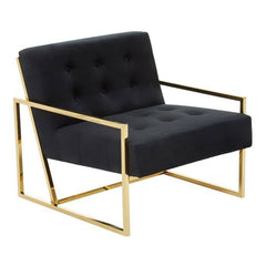 [EKM-AUTOGENERATED]Azalea Black Velvet Lounge Chair Home Luxe Interior