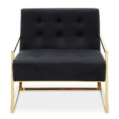 Azalea Black Velvet Lounge Chair  Home Luxe Interior